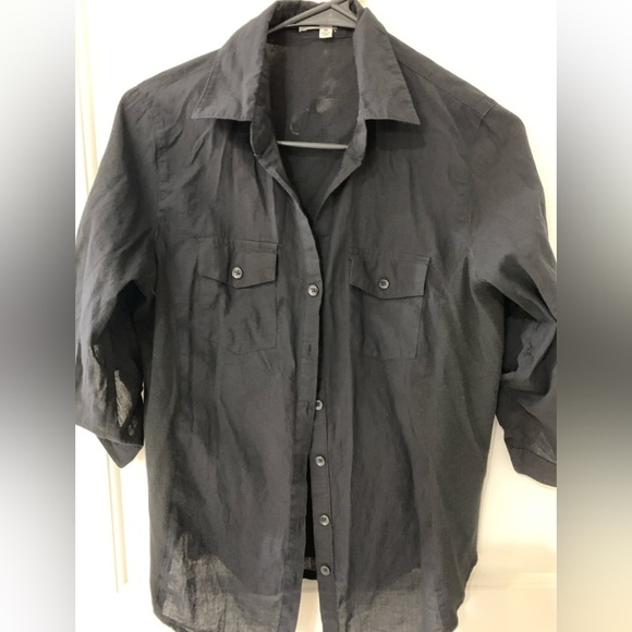 Active USA Women’s Button Down Shirts. 3 shirts, teal, black, pinkish color - Picture 2 of 7